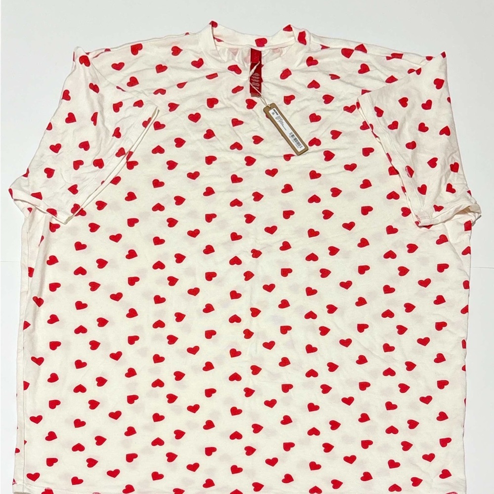 SKIMS Red and White Heart Pajama SleepDress